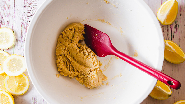 lemon bar dough in bowl