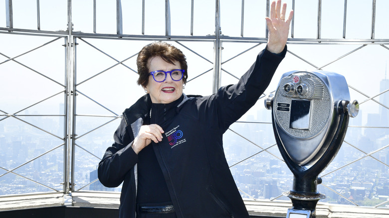 Billie Jean King at the Empire State Building