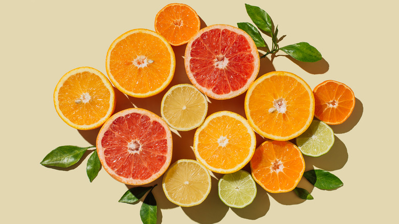 sliced citrus fruits