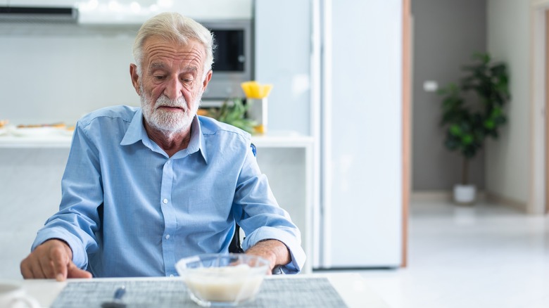 Elderly man without appetite