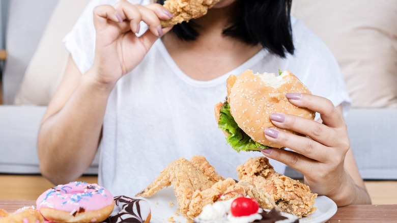 person eating food