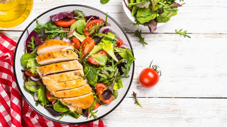 salad with chicken breast