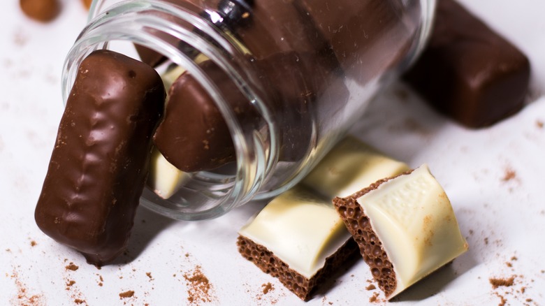 bite-size chocolate in jar