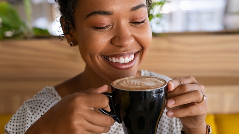 woman enjoying a coffee