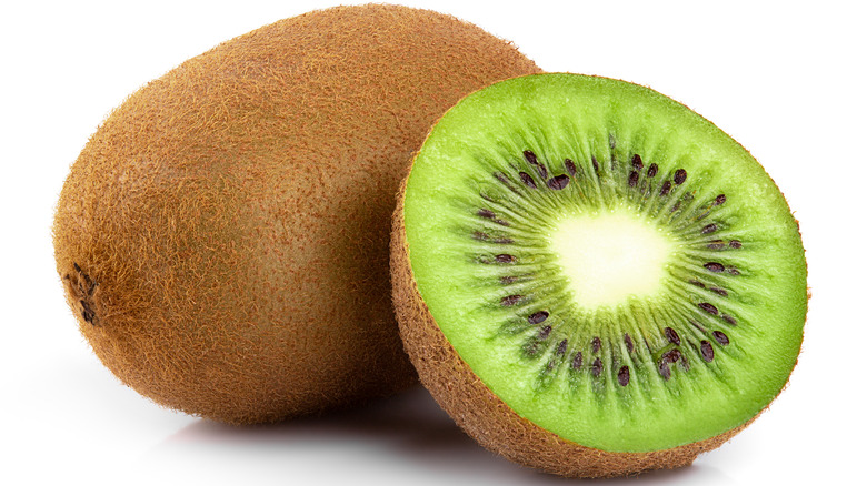 kiwi whole and sliced in half