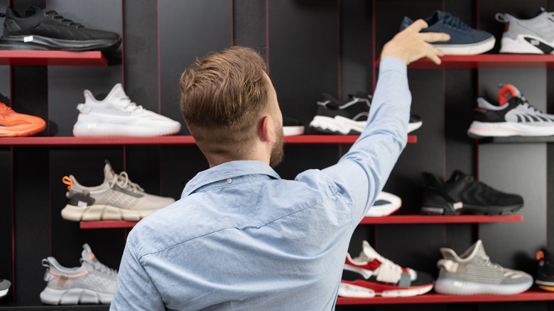 Man shopping for sneakers