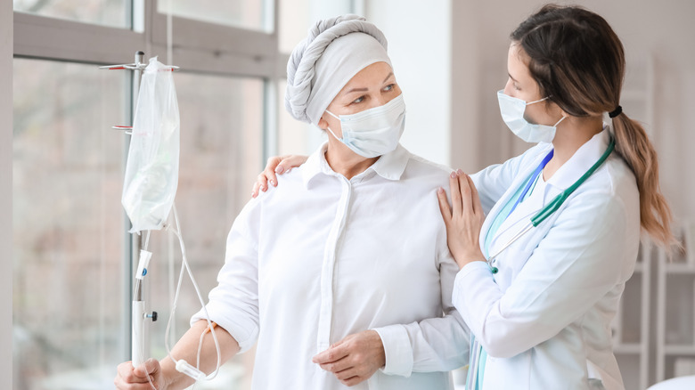 Cancer patient receiving chemotherapy