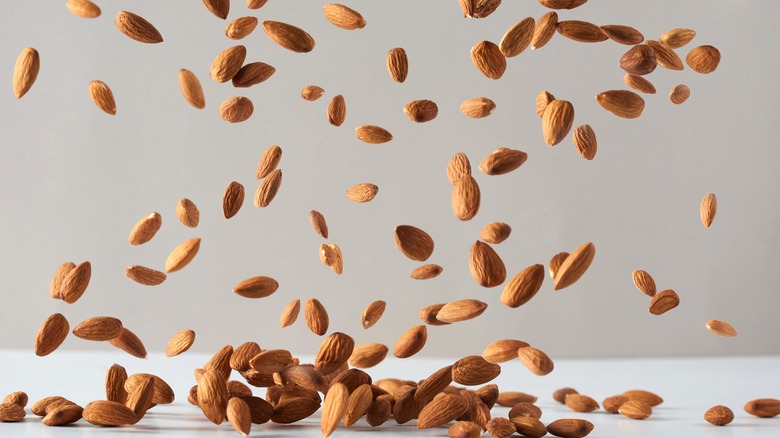 almonds falling