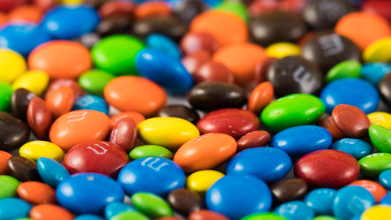 pile of m&ms of different colors