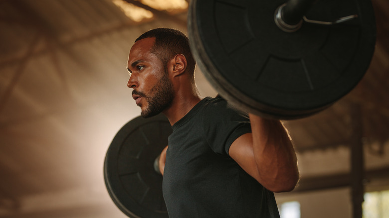 man working out in gym