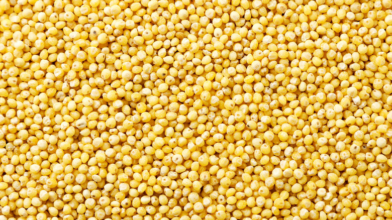 Overhead shot of a pile of millet