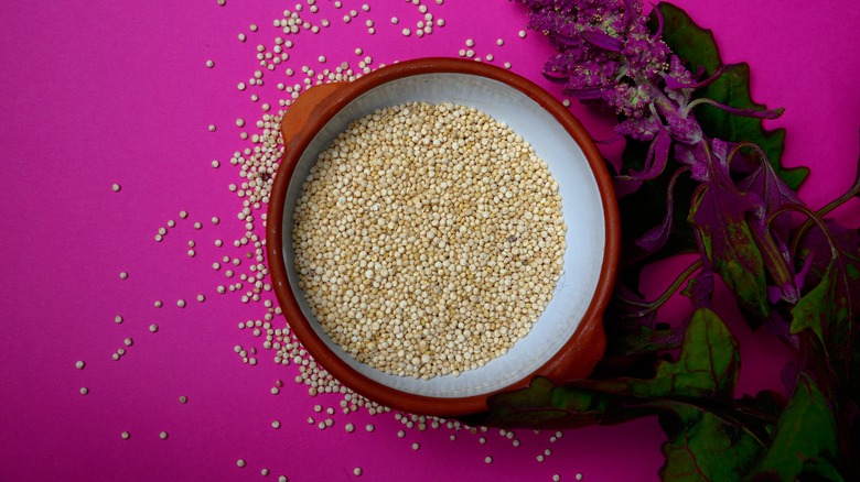 Overhead shot of a bowl of quinoa