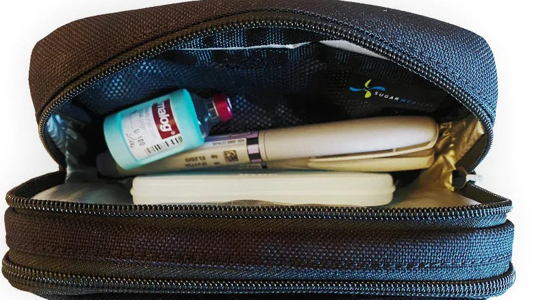 A case with diabetes supplies