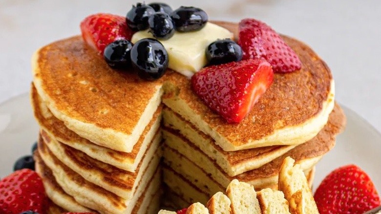 Pancakes and berries