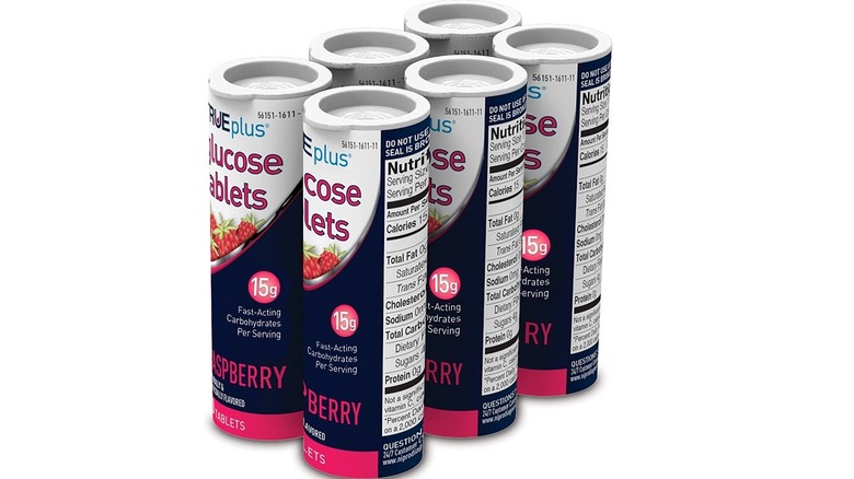 Six glucose tablet tubes
