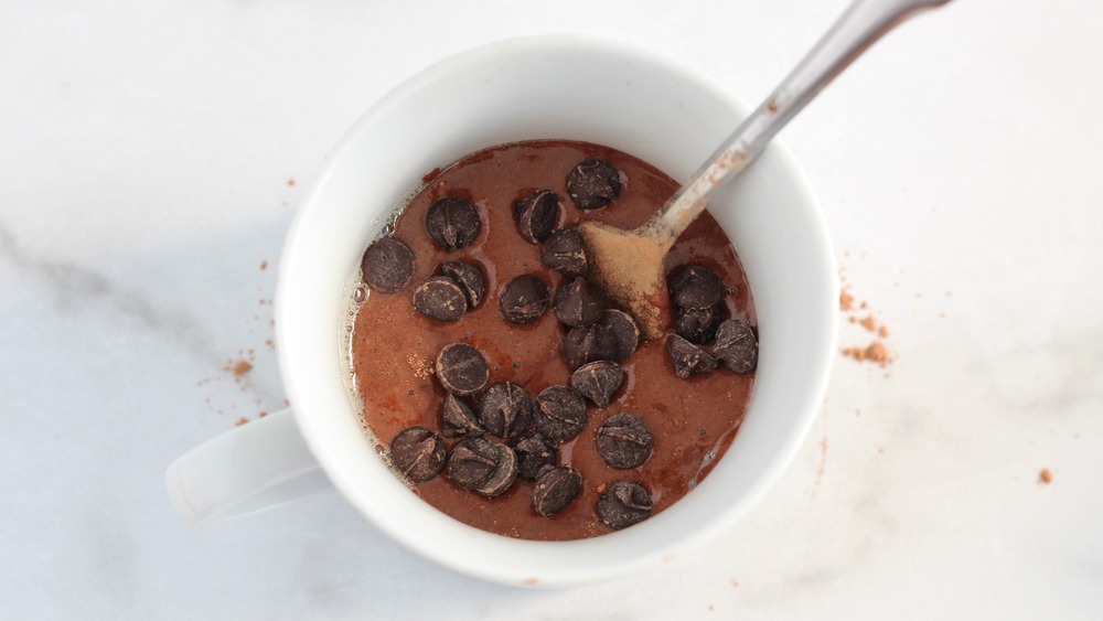 chocolate mug cake batter