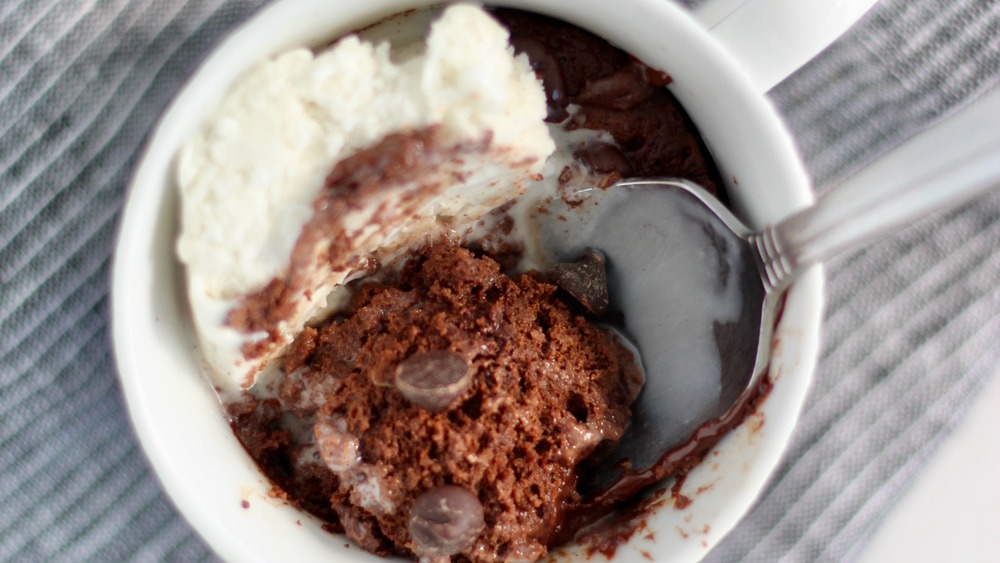 mug cake with ice cream