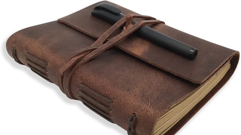 Leather journal and pen