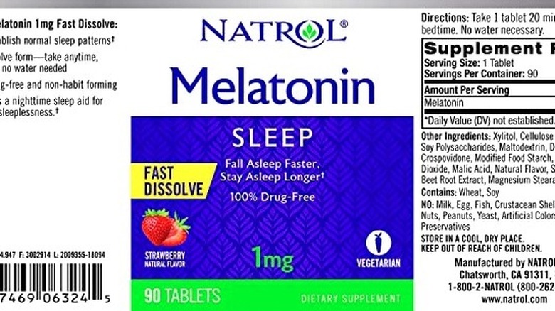 Natrol Melatonin label