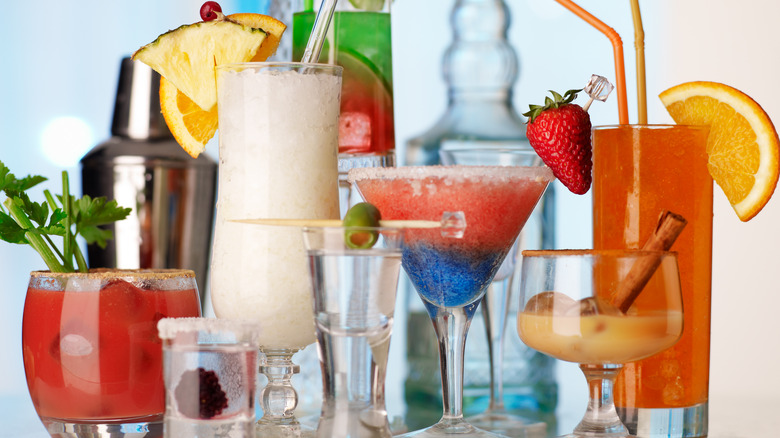 Assorted coctail and alcohol bottles