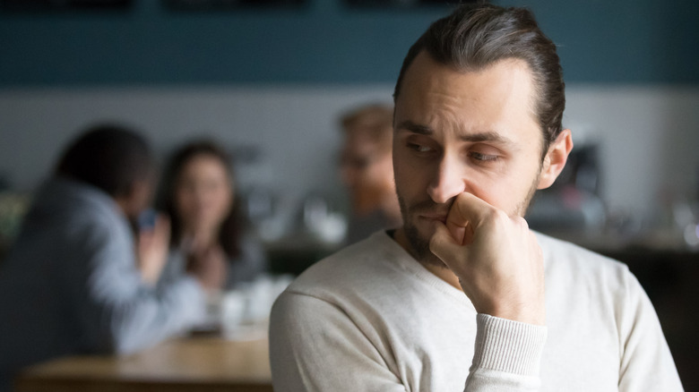 man sitting alone