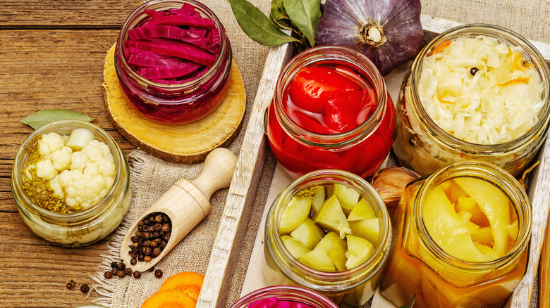 An assortment of fermented veggies