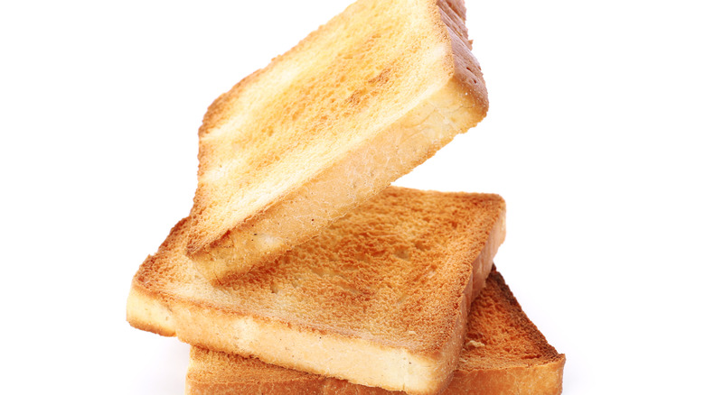 pieces of white toast