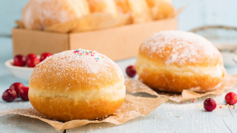 doughnuts with cranberries and sprinkles