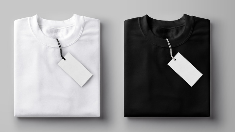 black and white cotton t-shirts with tags