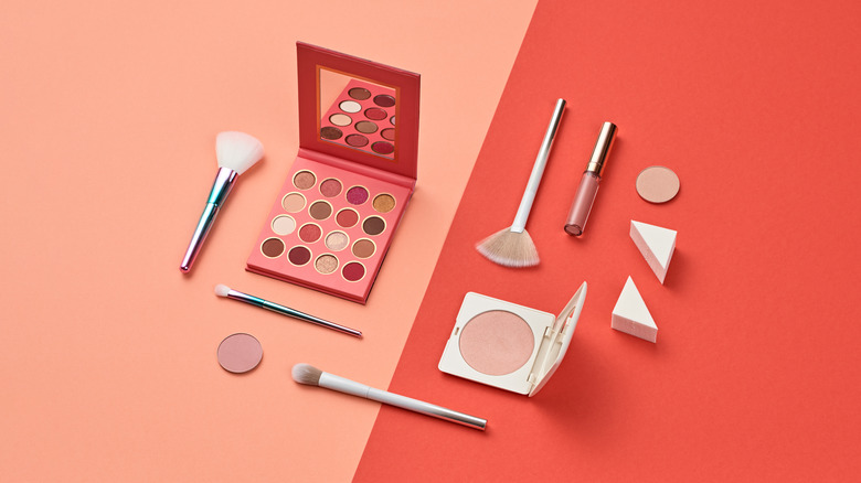 make-up kit with brushes and sponges