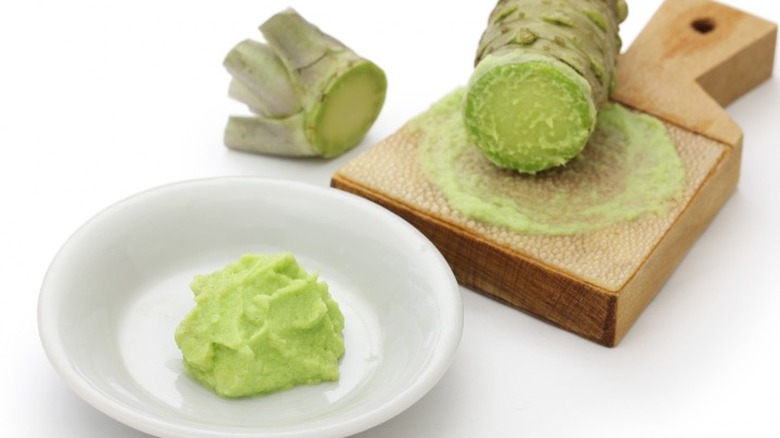 Fresh wasabi paste for sushi