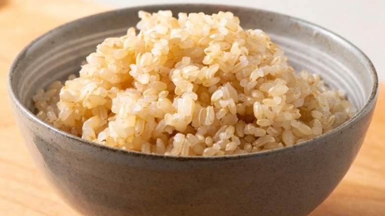 Brown rice in a bowl