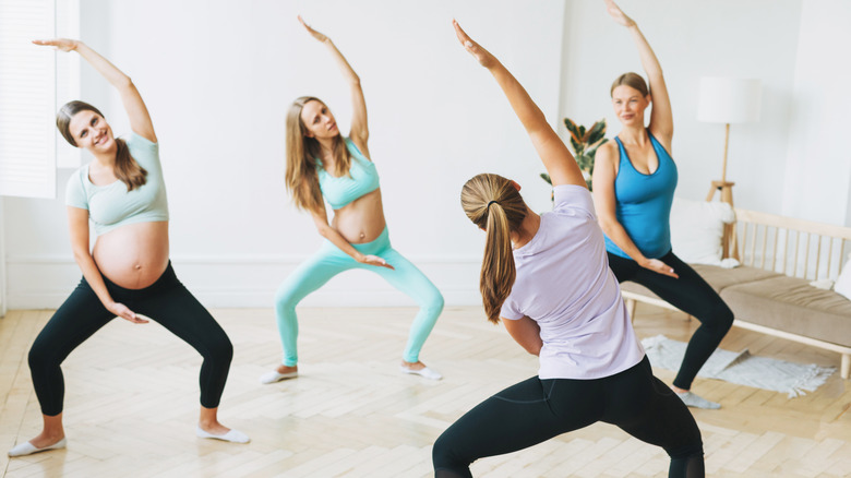pregnant aerobics class