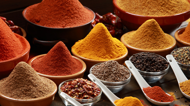 piles of spices
