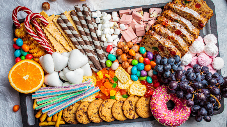 tray of sweets and donuts