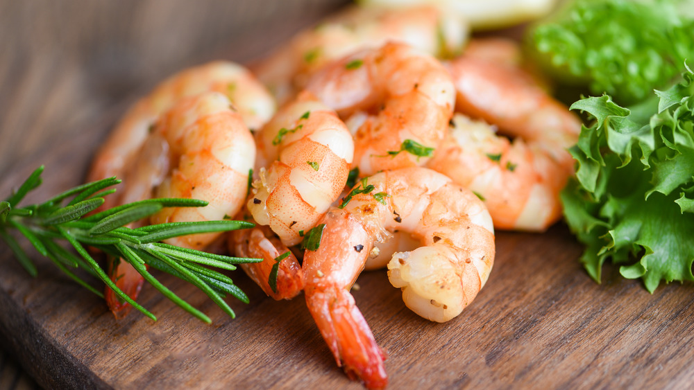 shrimp on a cutting board