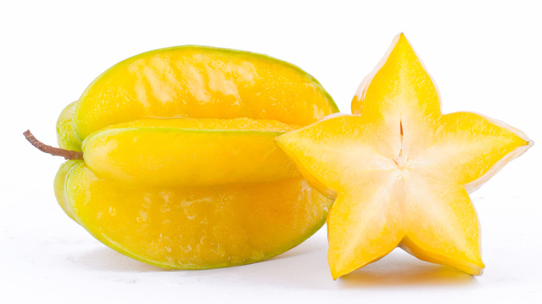 Sliced and whole star fruit