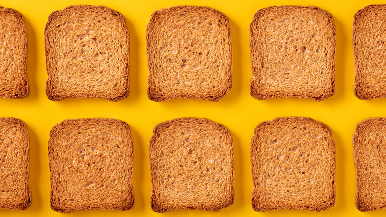 Slices of toasted whole wheat bread 