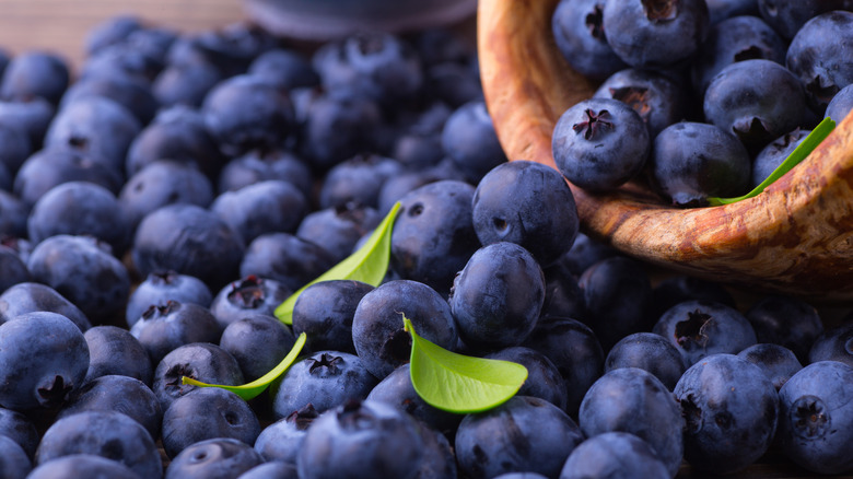 Pile of blueberries