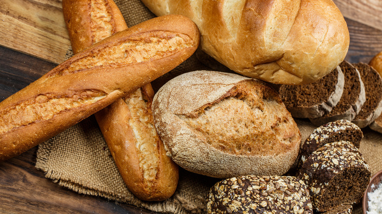 Pile of ssorted breads 