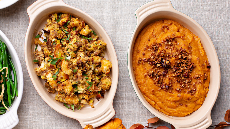 stuffing and sweet potatoes 