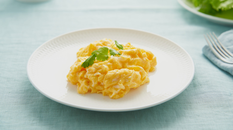 scrambled eggs on plate