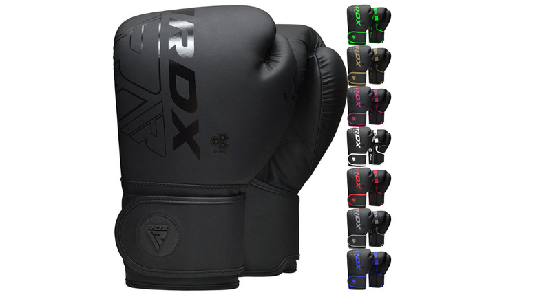 six pairs of boxing gloves