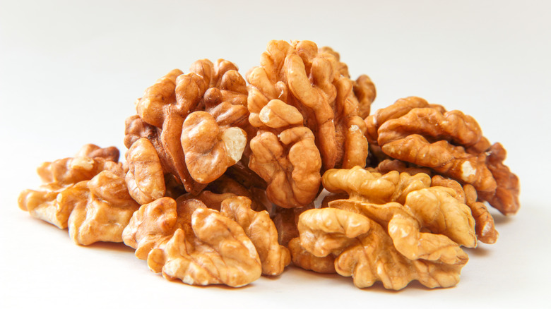 peeled walnuts in a pile