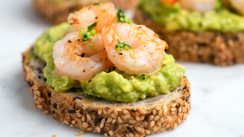 avocado toast with shrimp