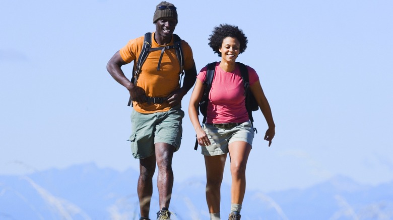 African American friends hiking