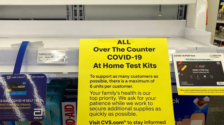 store shelves with no covid tests