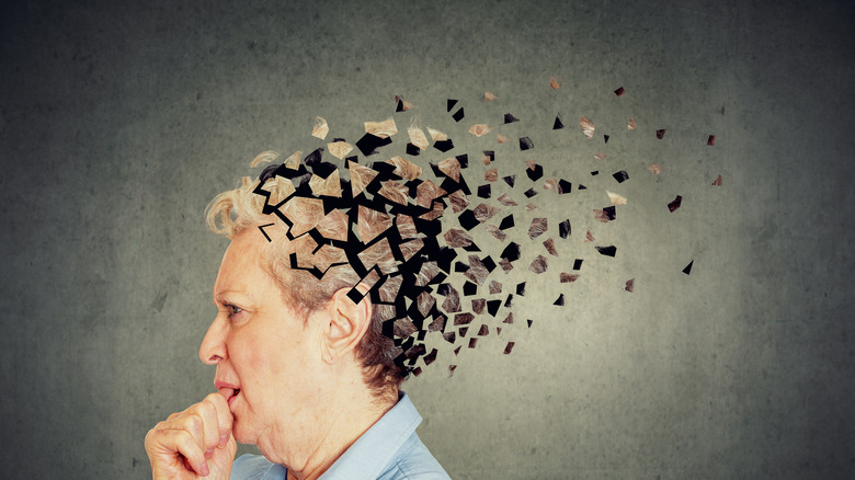 concept of memory loss in senior woman