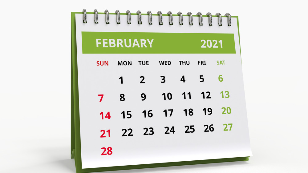 February 2021 desk calendar