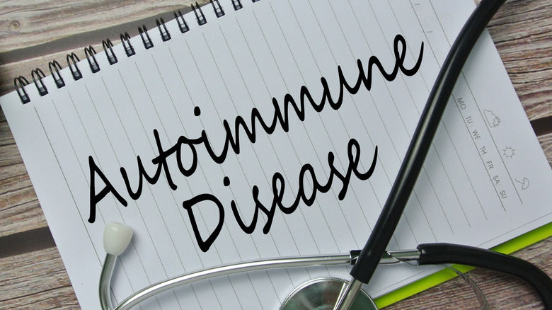 'Autoimmune Disease' written out in notebook